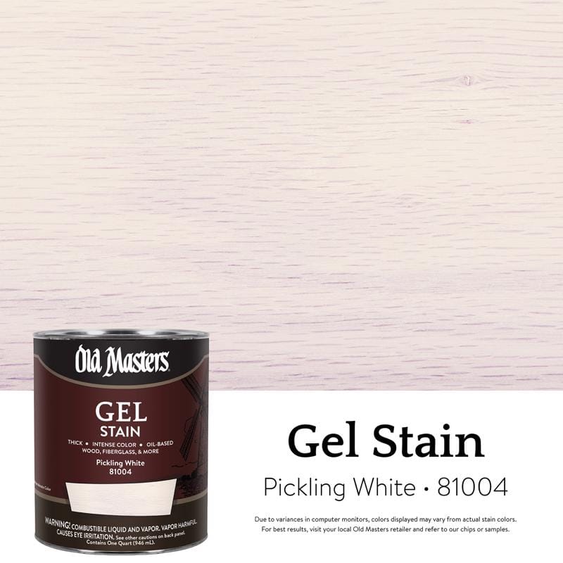 Old Masters 81004 Semi-Transparent Pickling White Oil-Based Alkyd Gel Stain 1 qt