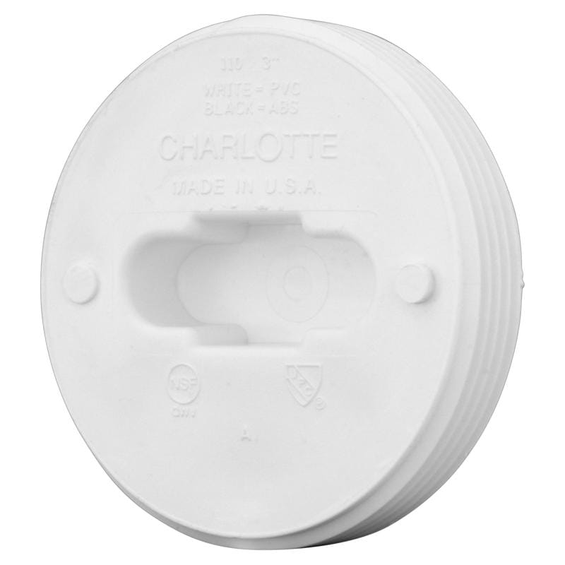 Charlotte Pipe PVC 00110 0600 Schedule 40 2 in. MPT X 2 in. D Hub PVC Clean-Out Plug 1 pk