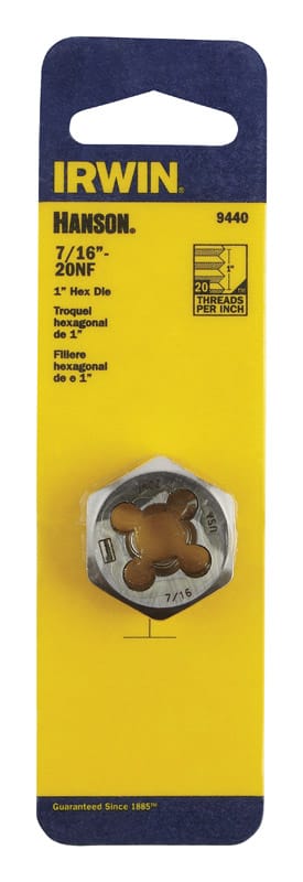 Irwin 9440 Hanson SAE 7/16 in. Hexagon Die