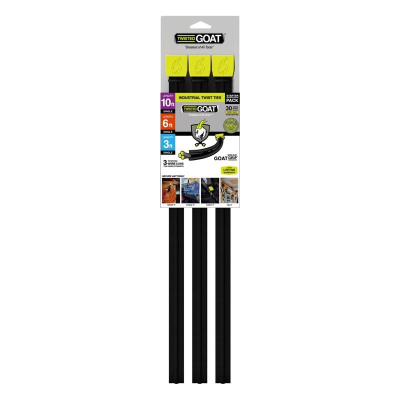 Twisted Goat TG-SPK 36 in. L Black Twist Ties 3 pk