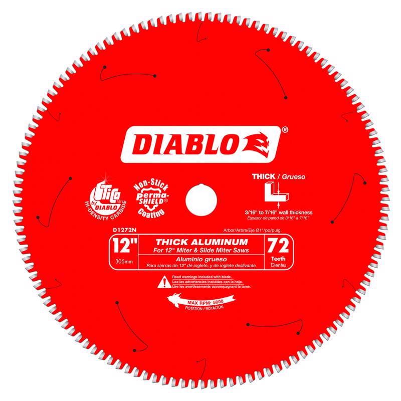 Diablo D1272N 12 in. D X 1 in. TiCo Hi-Density Carbide Circular Saw Blade 72 teeth 1 pk