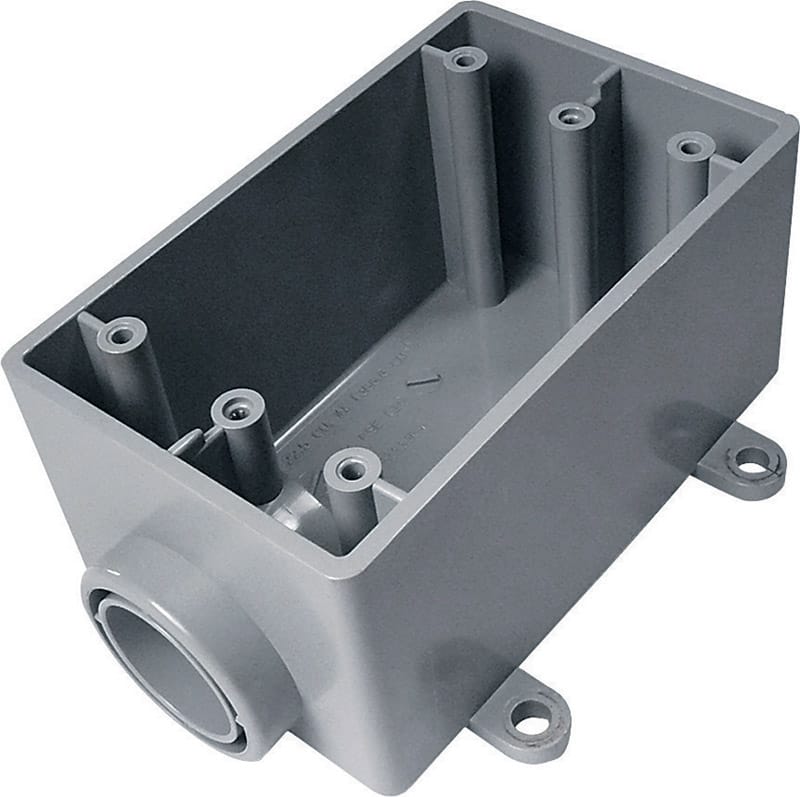 Cantex 5133363U New and Old Work 18 cu in Rectangle PVC 1 gang Electrical Box Gray