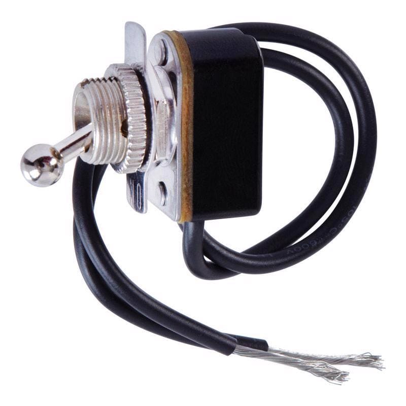 Jandorf 61168 6 amps Single Pole Ball Toggle Power Tool Switch Black/Silver 1 pk