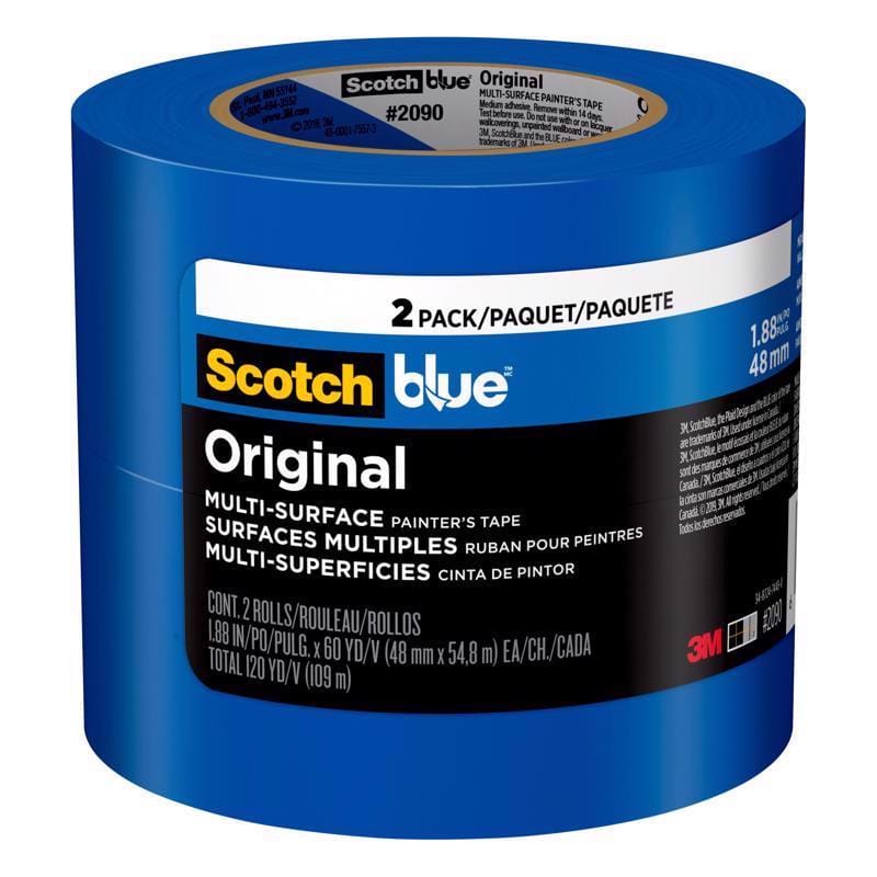 Scotch 2090-48WC2 ScotchBlue 1.88 in. W X 60 yd L Blue Medium Strength Painter's Tape 2 pk