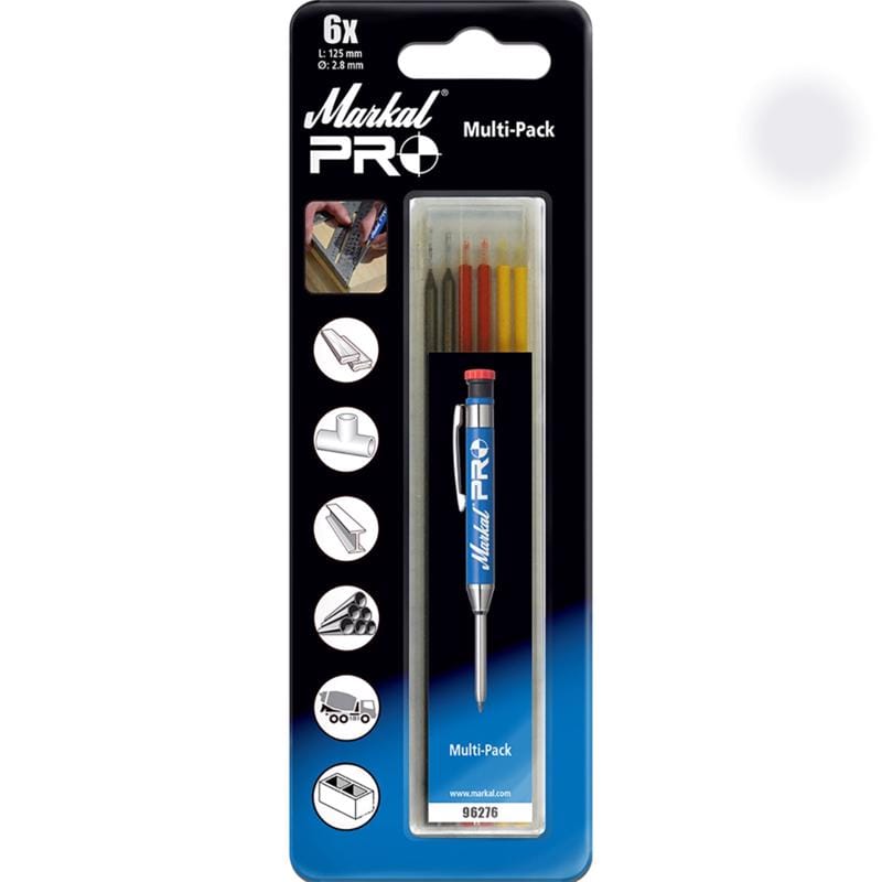 Markal 96279 Pro 7 in. L Mechanical Carpenter Pencil Replacement Tips Assorted 6 pc