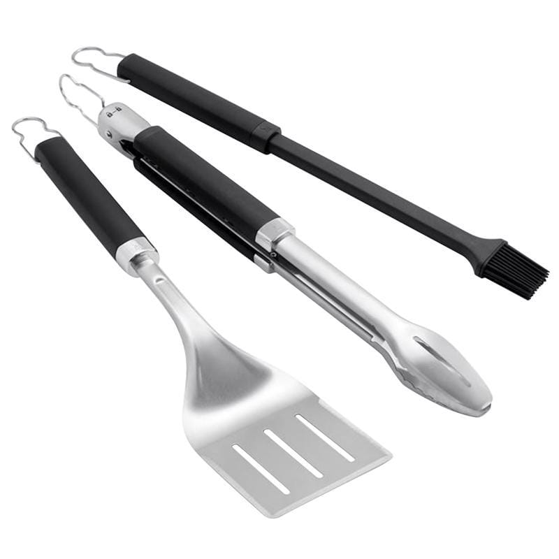 Weber 6772 Precision Stainless Steel Black/Silver Grill Tool Set 3 pc