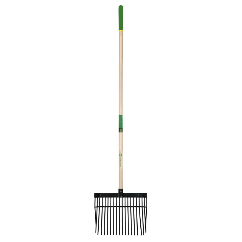 John Deere BF-16-JD 18 Tine Poly Bedding Fork 54 in. Wood Handle