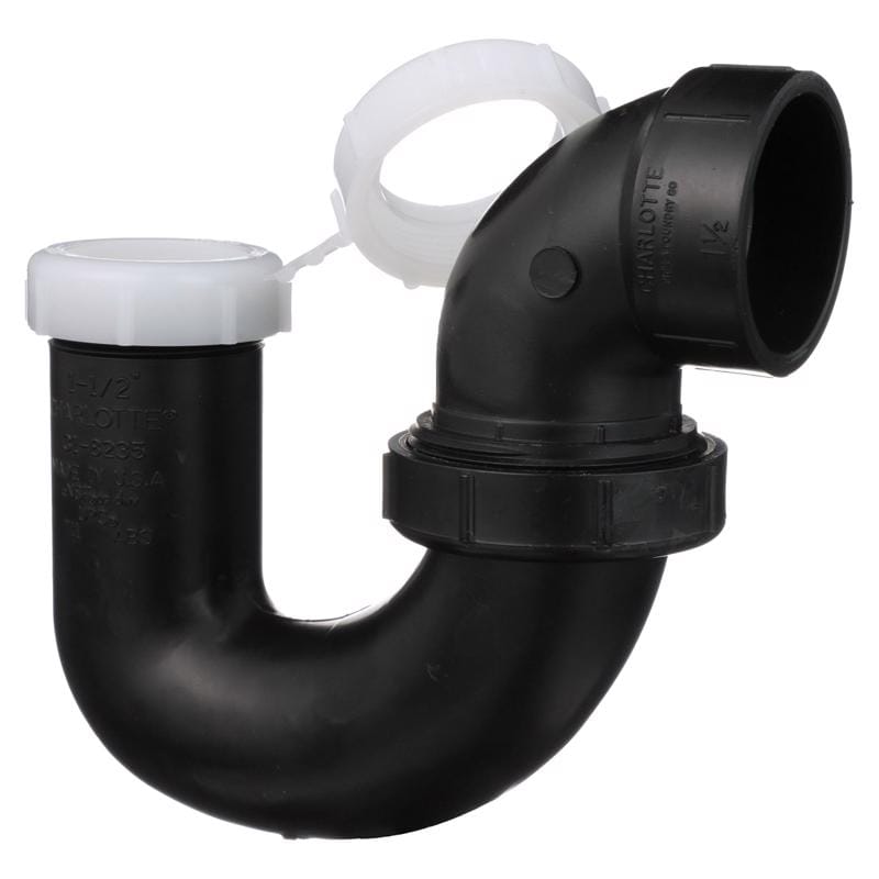 Charlotte Pipe ABS00711P0600 1-1/2 in. Slip X 1-1/2 in. D Hub ABS P-Trap