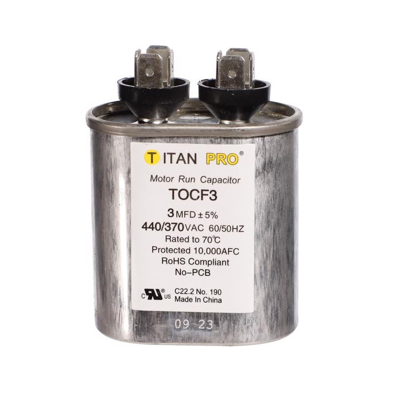 Titan Pro TOCF3 3 MFD 440 V Oval Run Capacitor