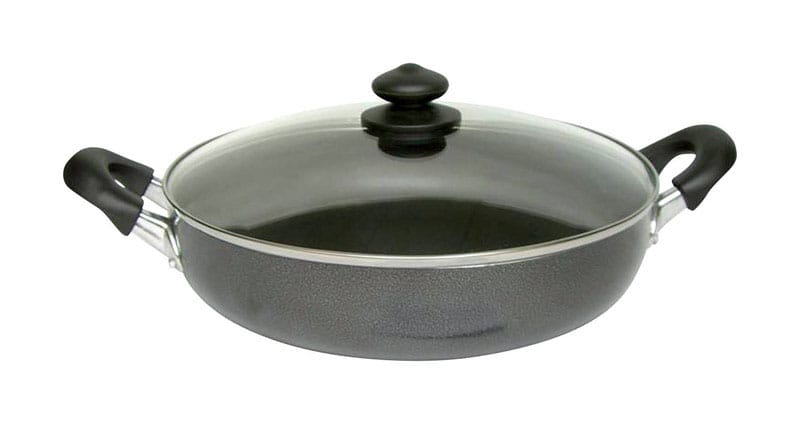 Bene Casa BC-40901 Aluminum Casserole with lid 12 in. 5.2 qt Black