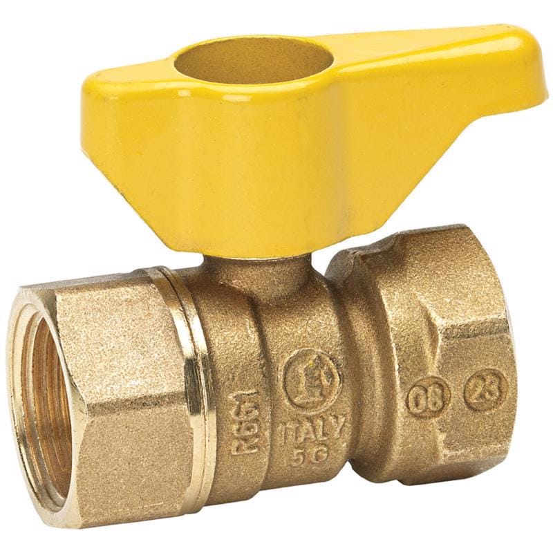 Homewerks VGV2LHB5 1 in. Brass FIP Ball Valve Quarter-Turn Lever For Gas