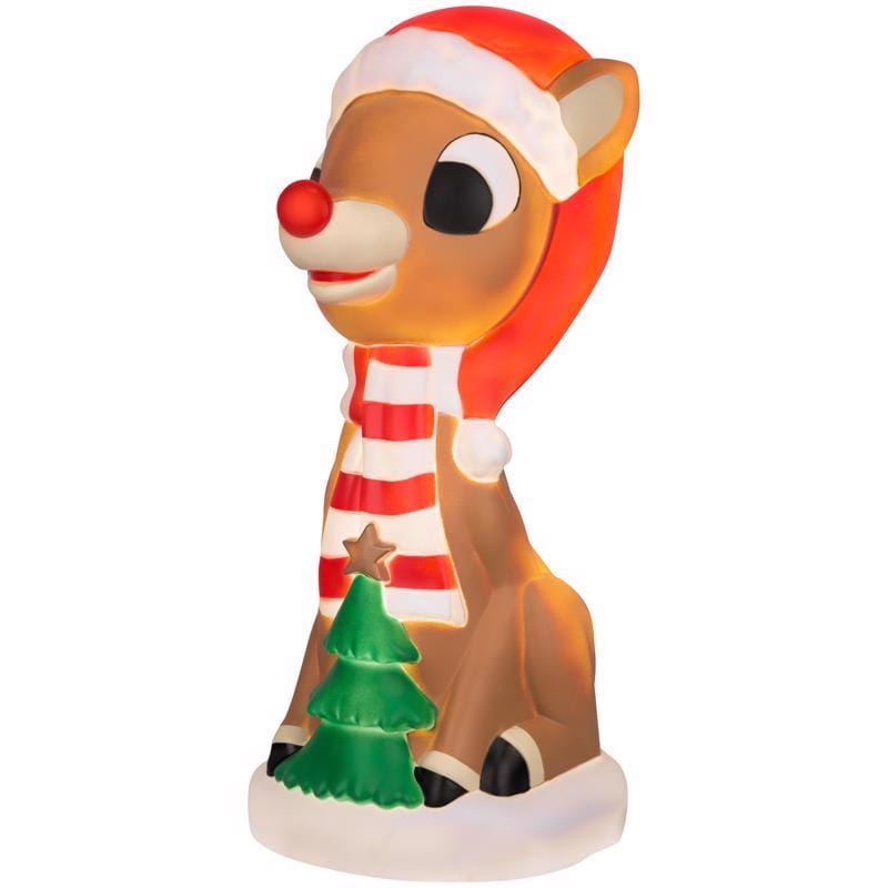Rudolph 884091 LED Rudolph with Christmas Tree 24 in. Blow Mold