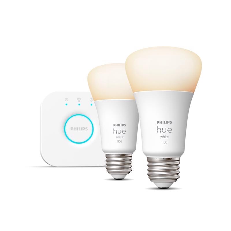 Philips 563080 HUE A19 E26 (Medium) Smart-Enabled LED Bulb Starter Kit Cool White 75 Watt Equivalence 2 pk
