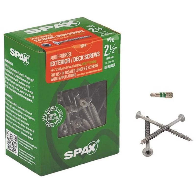 Spax 4191670450604 Multi-Material No. 9 Label X 2-1/2 in. L T-20+ Flat Head Serrated Construction Screws