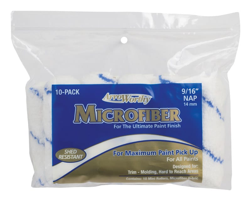 ArroWorthy 4-MFR4CK 0400 Microfiber 4 in. W X 9/16 in. Mini Paint Roller Cover 10 pk