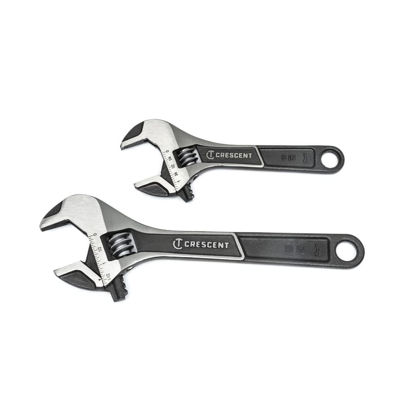 Crescent ATWJ2610VS Metric and SAE Wide Jaw Adjustable Wrench Set Assorted in. L 2 pc
