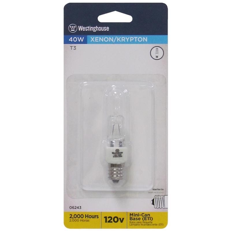 Westinghouse 0624300 40 W T3 Specialty Incandescent Bulb E11 White 1 pk
