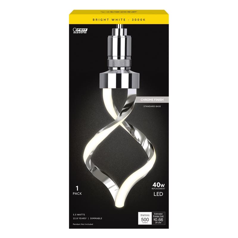 Feit SPIRAL930CACHRM Spiral E26 (Medium) LED Bulb Bright White 60 Watt Equivalence 1 pk