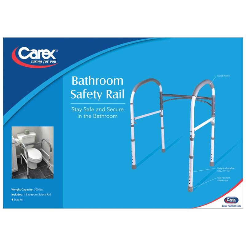 Carex Health Brands FGB36900 0000 White Toilet Safety Bar Aluminum 33 in. H X 23.25 in. L