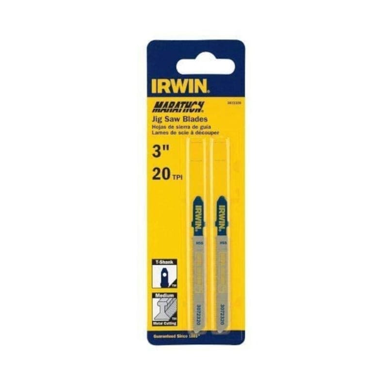 Irwin 3072320 Marathon 3 in. Bi-Metal T-Shank Jig Saw Blade 20 TPI 2 pk
