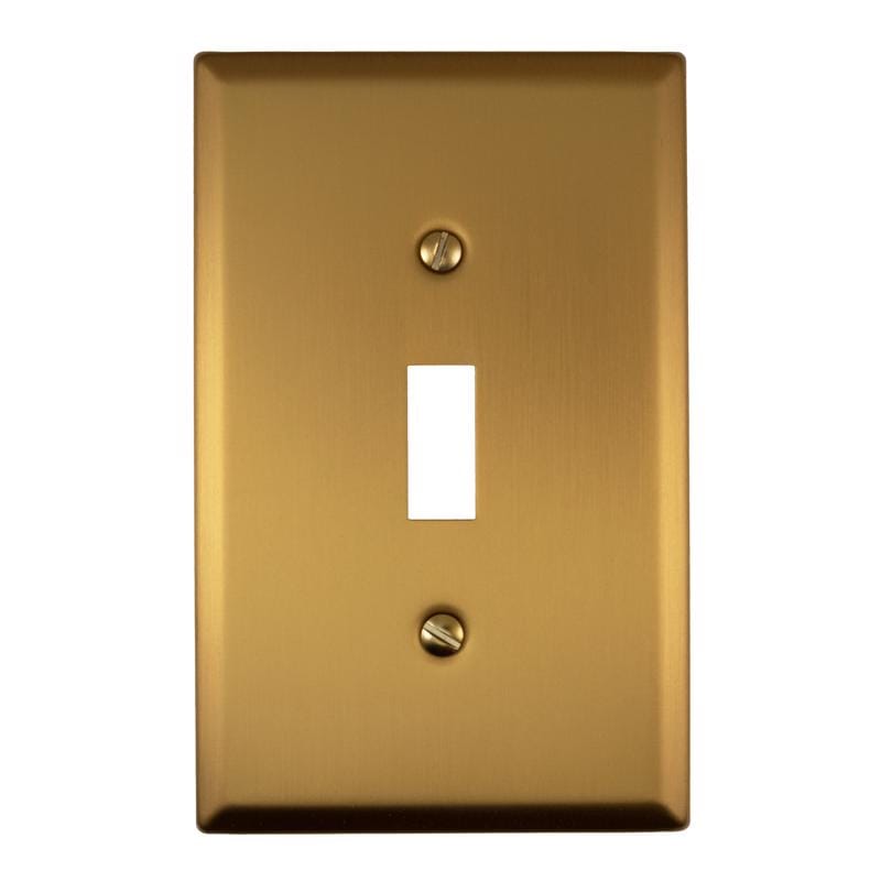 Amerelle 173T-BG Oxford Brushed Gold 1 gang Steel Toggle Wall Plate 1 pk