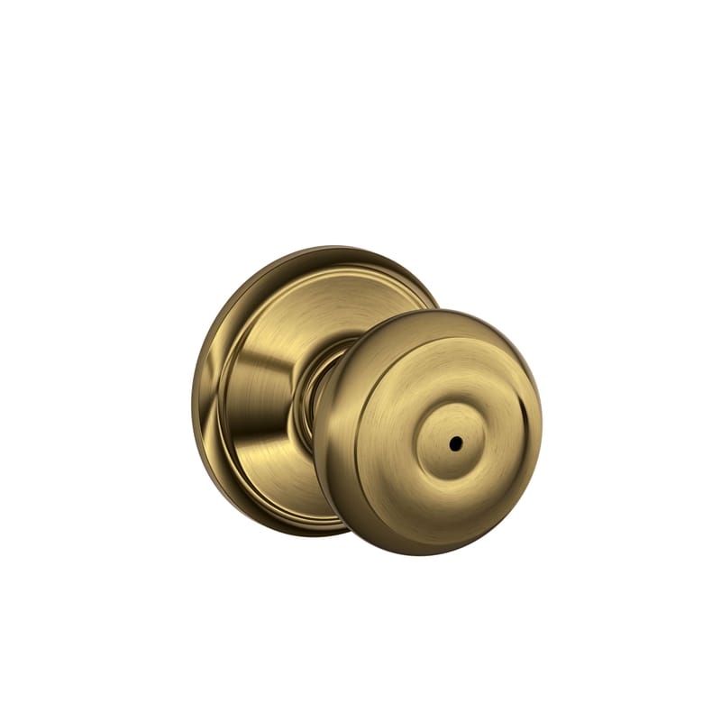 Schlage F40GEO609 Georgian Antique Brass Privacy Lockset 1-3/4 in.