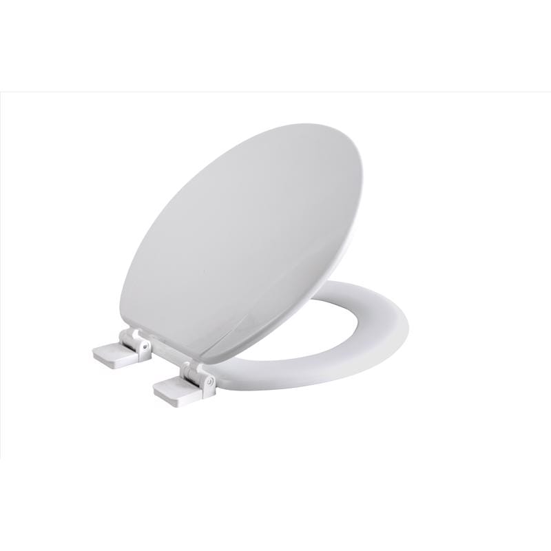 Oakbrook Collection MD081-FG Rockford Round White Wood Toilet Seat