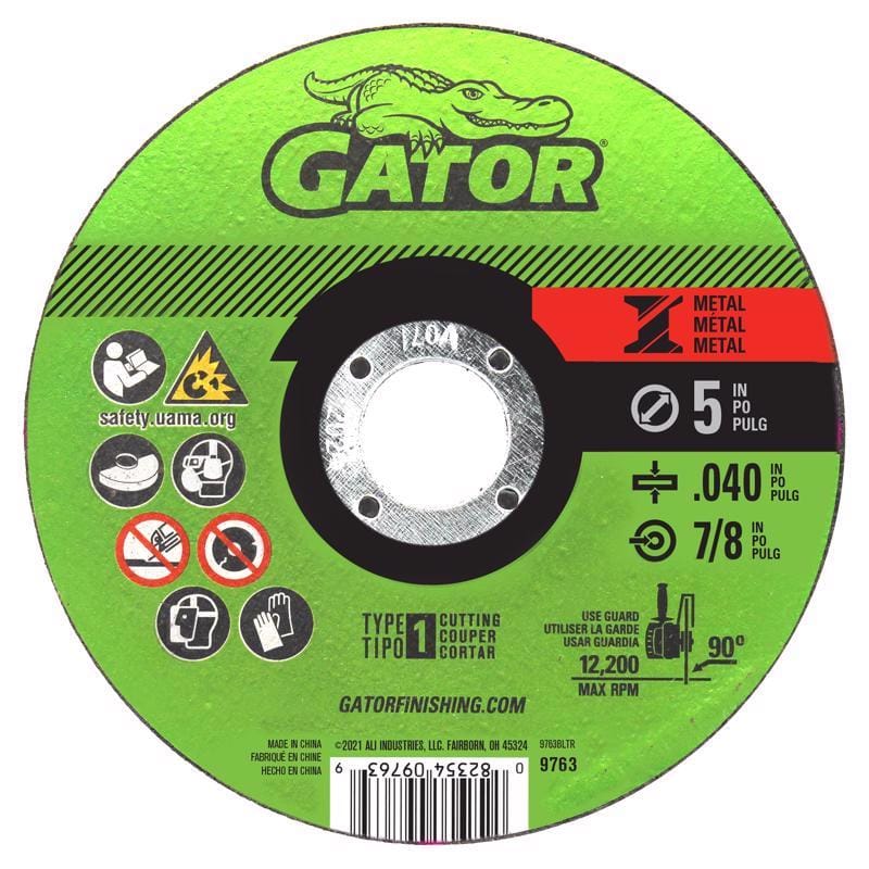 Gator 9763 5 in. D X 7/8 in. X 0.045 in. thick Aluminum Oxide Type 1 Metal Cut-Off Blade 1 pk