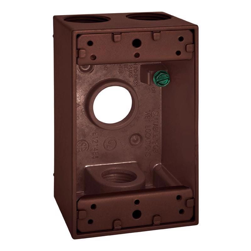 Sigma Engineered Solutions 14251BR New Work 18 cu in Rectangle Die-Cast Metal 1 gang Weatherproof Box Bronze