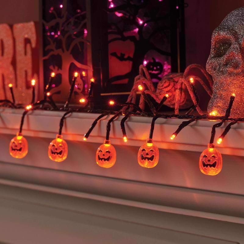 Celebrations 34967-71 Halloween Orange 120 ct 9 ft. LED Prelit Pumpkins Lights