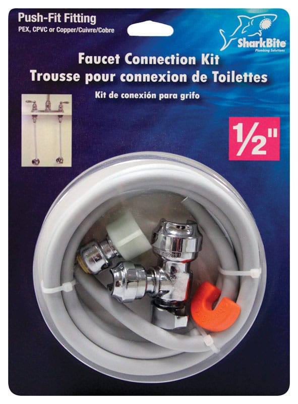 Sharkbite 25087 1/2 in. Push Fit X 1/4 in. D Push to Fit 10 ft. Stainless Steel Installation Kit