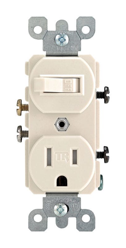 Leviton T5225-0TS 15 amps 125 V Duplex Light Almond Combination Switch/Outlet 5-15R 1 pk