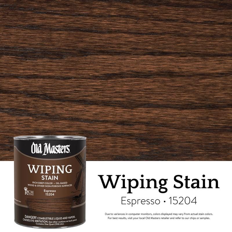 Old Masters 15204 Semi-Transparent Espresso Oil-Based Wiping Stain 1 qt