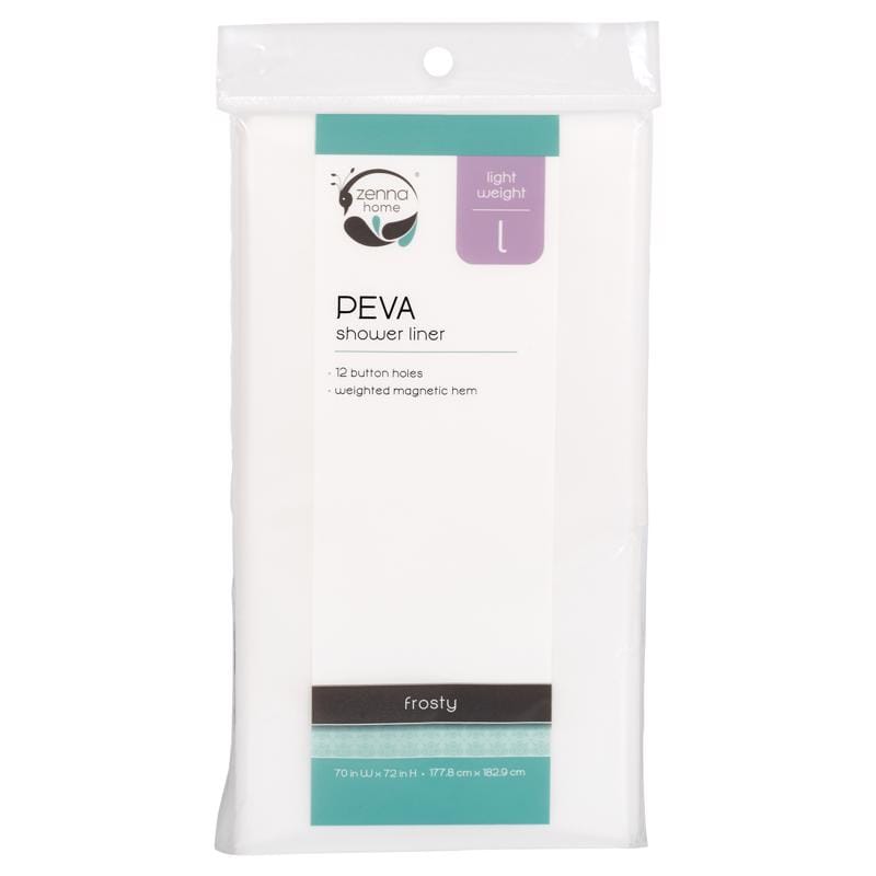Zenna Home LPRLFRL 72 in. H Frosted Shower Curtain Liner PEVA