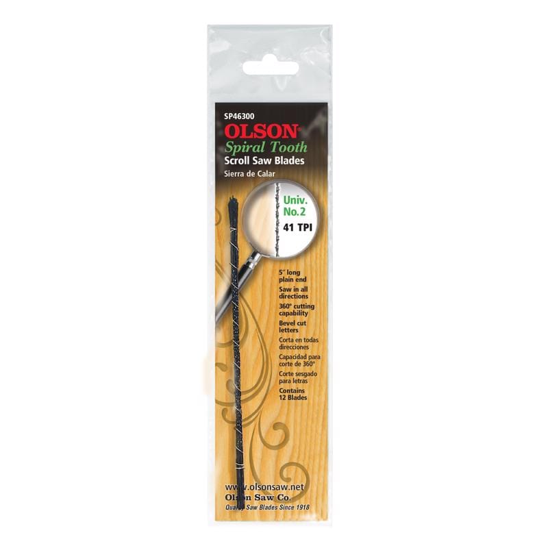 Olson SP46300 5 in. Carbon Steel Scroll Saw Blade 41 TPI 12 pk