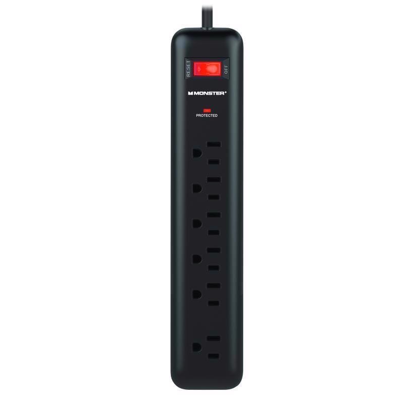 Monster Just Power It Up 1801 4 ft. L 6 outlets Surge Protector Black 1080 J