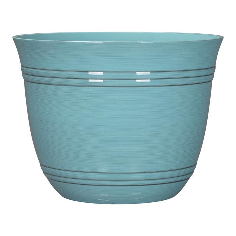 L&G PVH0115BAJ 11 in. H X 14.5 in. W X 14.5 in. D X 14.5 in. D Polyresin Galileo Planter Aqua