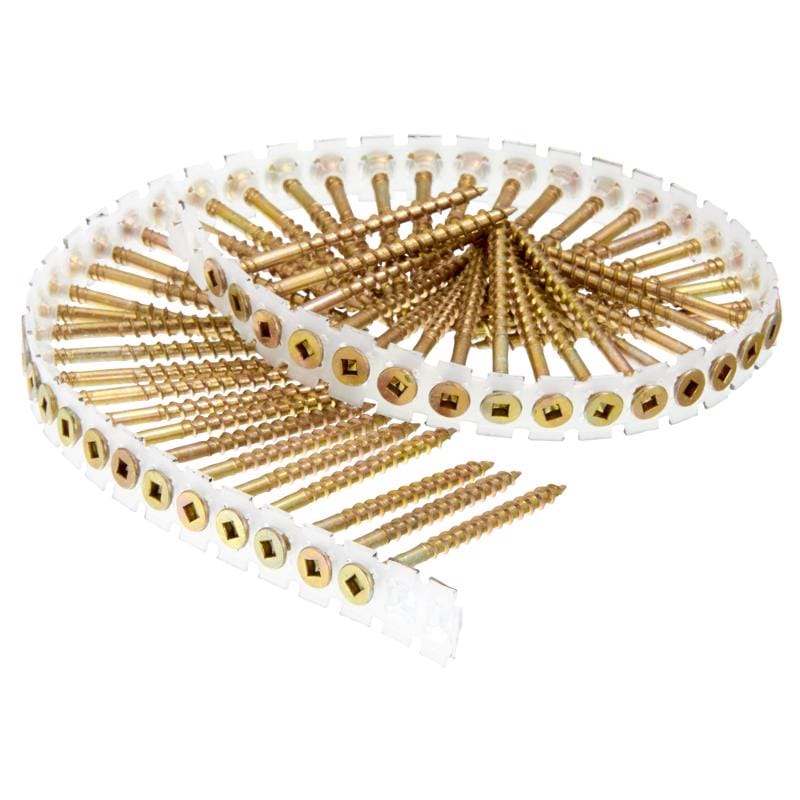 Senco 08F250YK No. 8 X 2-1/2 in. L Square Yellow Zinc Coarse Wood Screws 1000 pk