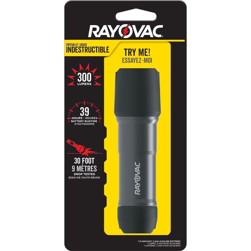Rayovac ROVDIY3AAA1 Workhorse Pro 300 lm Black LED Flashlight AAA Battery