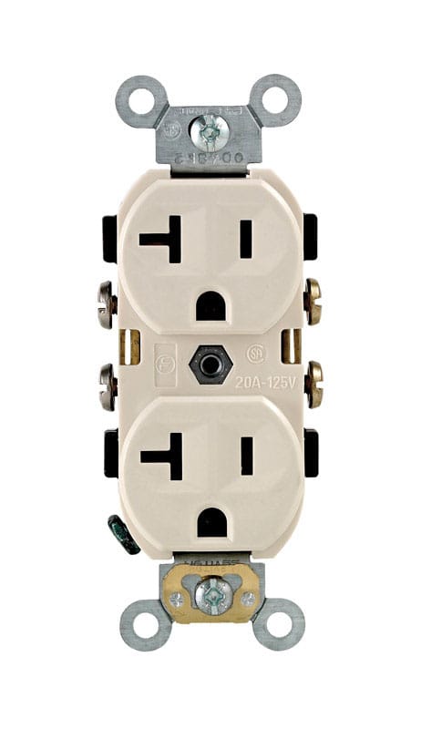 Leviton CBR20-00T 20 amps 125 V Duplex Light Almond Outlet 5-20R 1 pk
