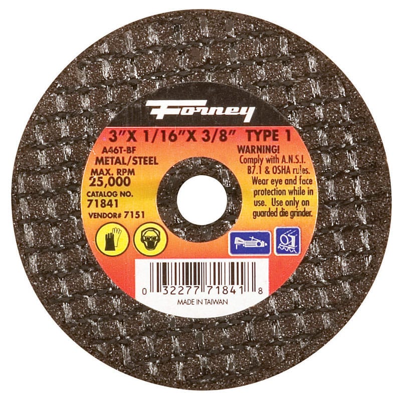 Forney 71841 3X1/16X3/8" Cut Off Whl 71782