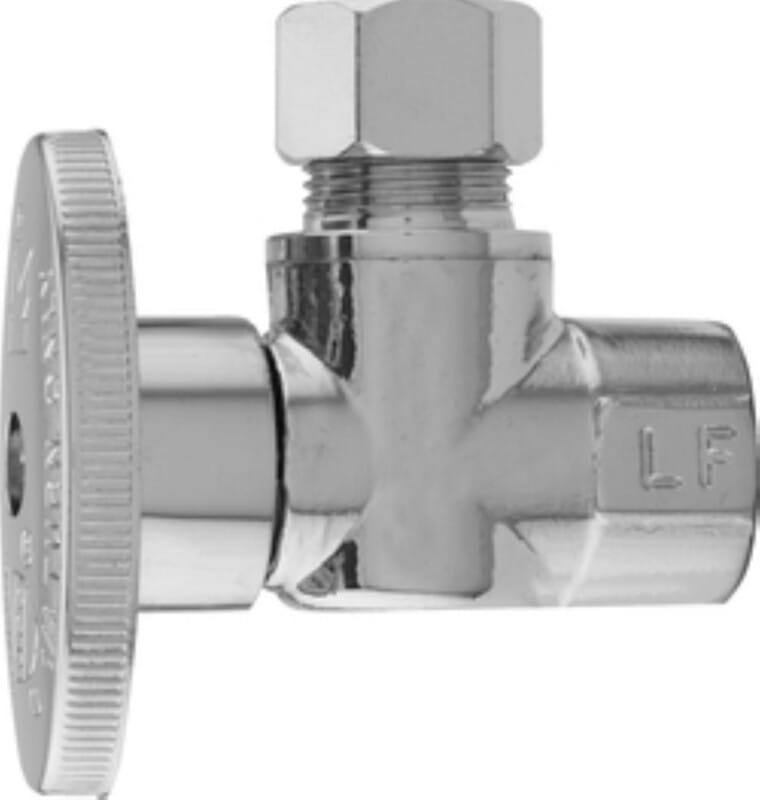 Keeney 2047PCLF 3/8 in. FIP in. X 3/8 in. Brass Angle Valve