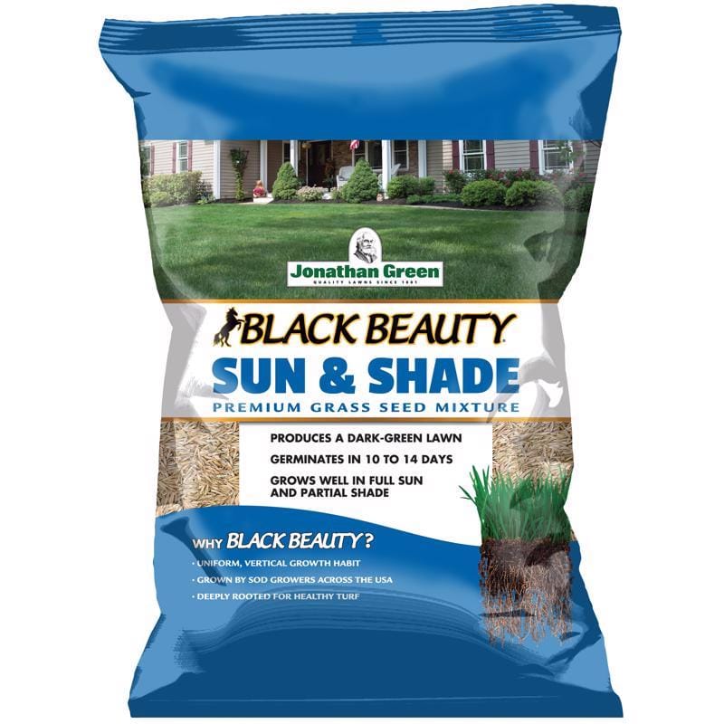 Jonathan Green 12004 Black Beauty Sun and Shade Mixed Partial Shade/Sun Grass Seed 15 lb
