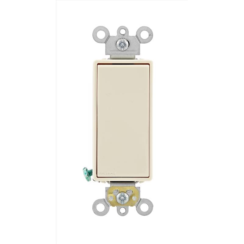 Leviton 05621-2TS Decora 20 amps Single Pole Rocker AC Quiet Switch Light Almond 1 pk
