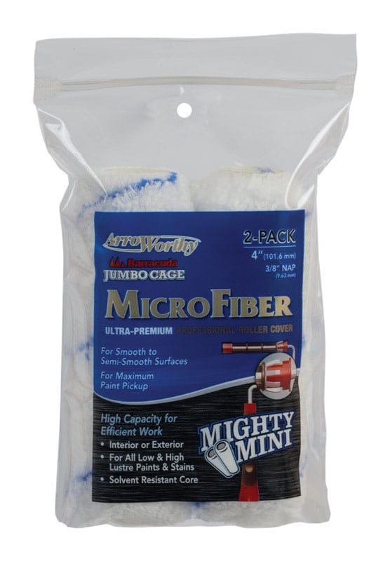 ArroWorthy 4-MFR3JCT/ 0400 Microfiber 4 in. W X 3/8 in. Jumbo Paint Roller Cover 2 pk