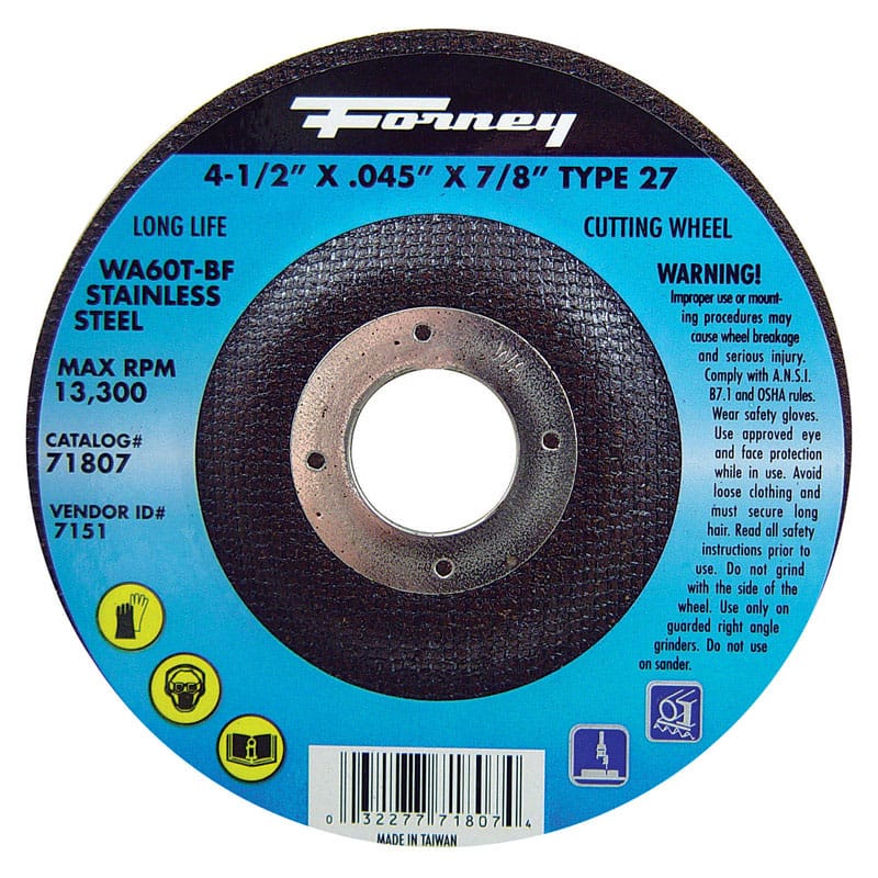 Forney 71807 4-1/2X.045X7/8" Cutting Whl