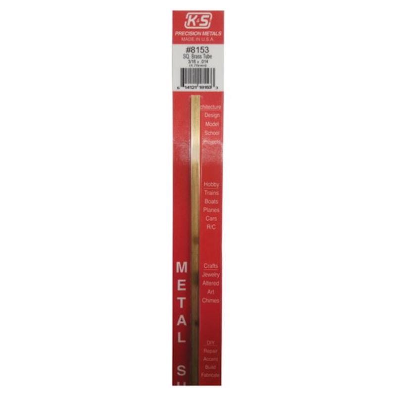 K&S 8153 3/16 in. W X 12 in. L Square Brass Tube 1 pk