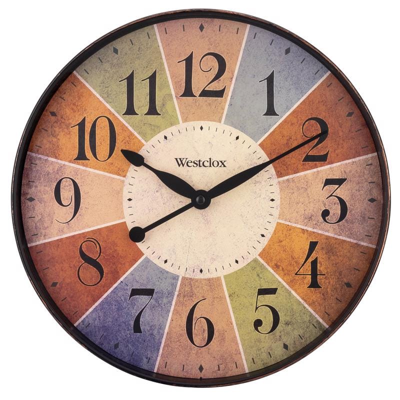 Westclox 32897 12 in. L X 12 in. W Indoor Casual Analog Wall Clock Glass/Plastic Multicolored