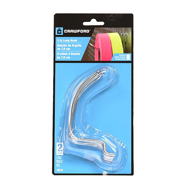 Crawford 18913 Zinc Plated Silver Steel 3 in. Peg Hooks 1 pk