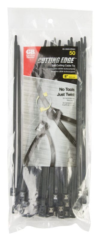 Gardner Bender 46-308UVBSC 8 in. L Black Self-Cutting Cable Tie 50 pk